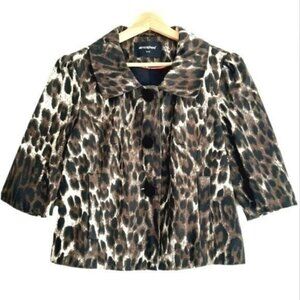 ATMOSPHERE \ NWOT Leopard Print Cotton Button Down Blazer Jacket Sz L
